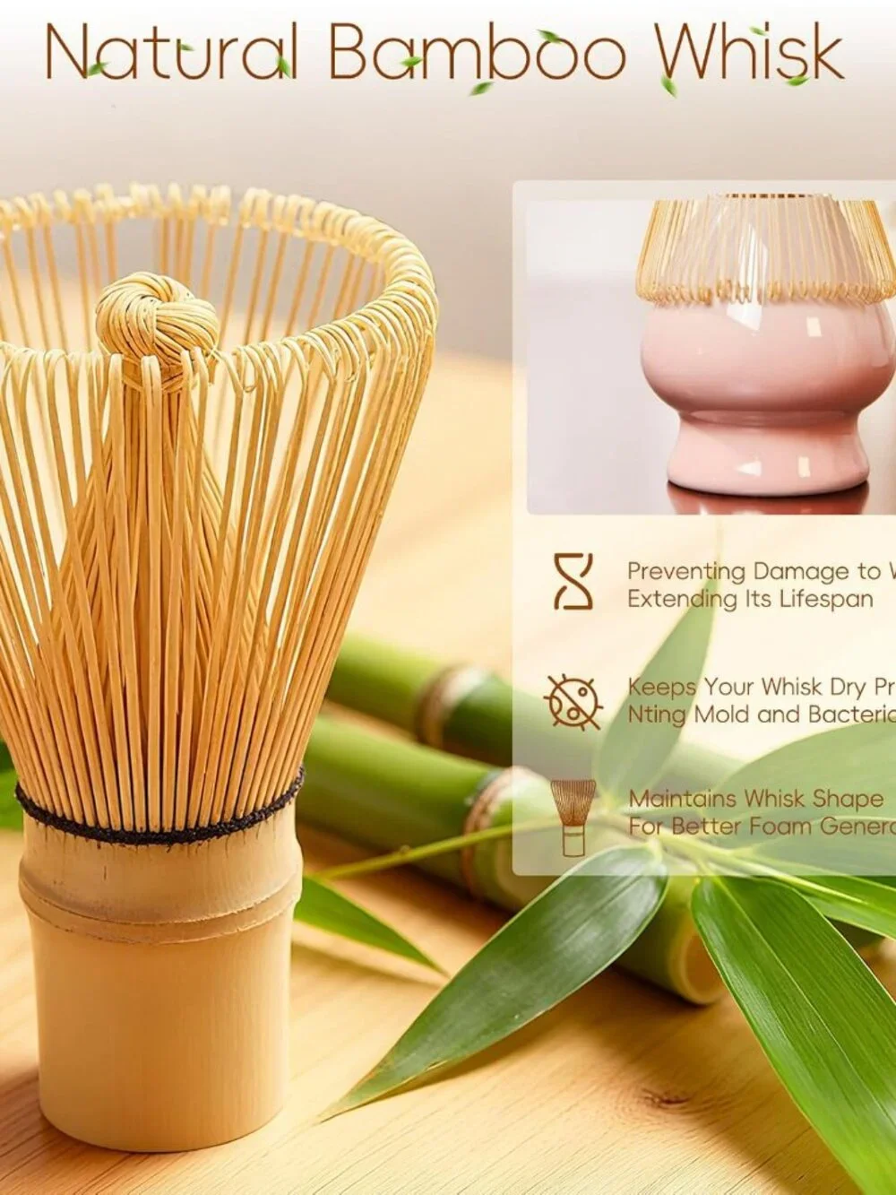 NEW 6 PCS Ceramic Matcha Set Includes Bowl & Holder, Bamboo Whisk (Chasen)
